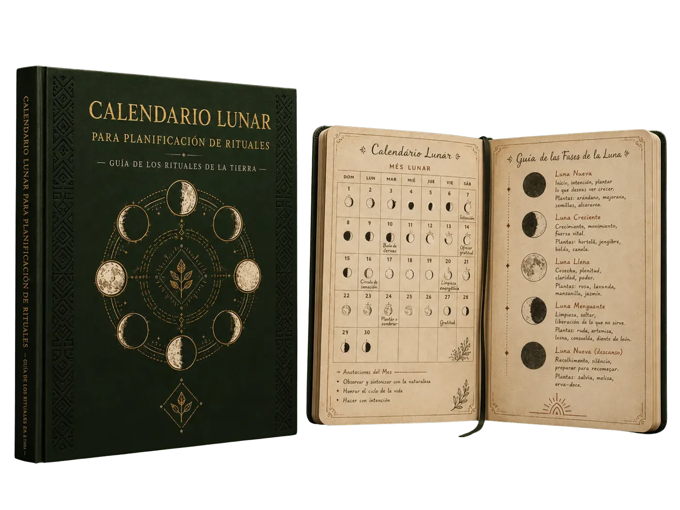 Mockup Calendario Lunar para Planificación de Rituales